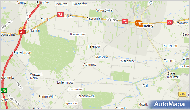 mapa Małczew, Małczew na mapie Targeo