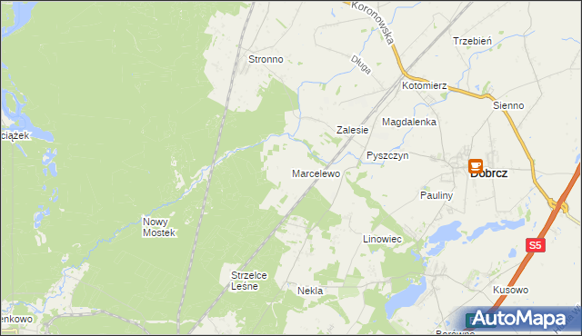 mapa Marcelewo, Marcelewo na mapie Targeo