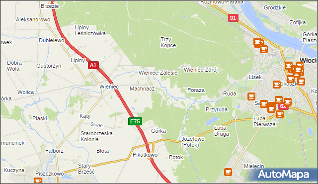 mapa Marianki gmina Brześć Kujawski, Marianki gmina Brześć Kujawski na mapie Targeo