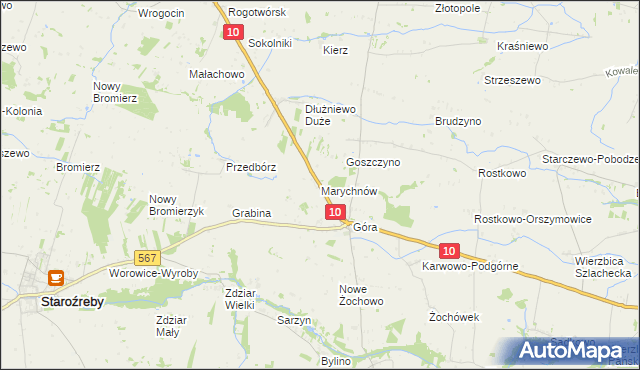 mapa Marychnów, Marychnów na mapie Targeo