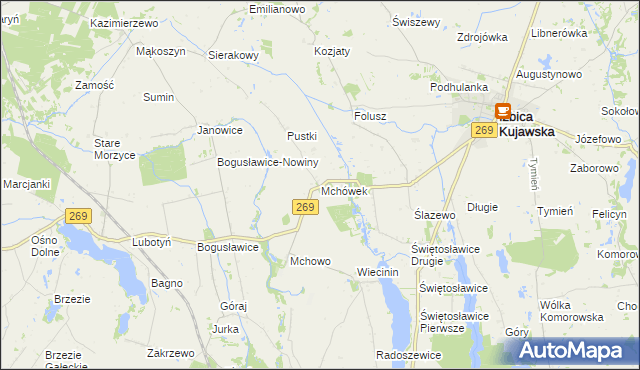 mapa Mchówek, Mchówek na mapie Targeo