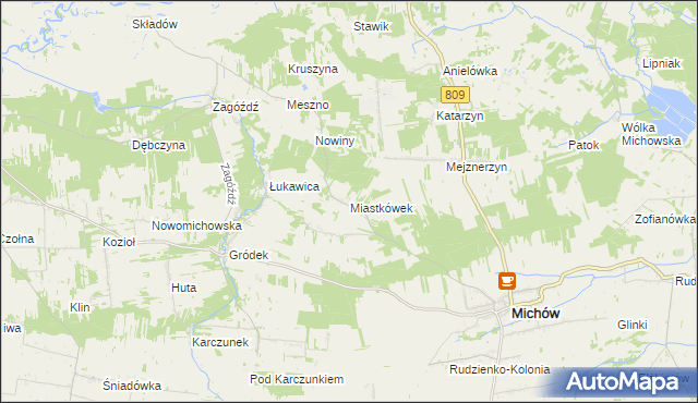 mapa Miastkówek, Miastkówek na mapie Targeo
