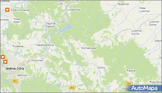mapa Michałkowa, Michałkowa na mapie Targeo