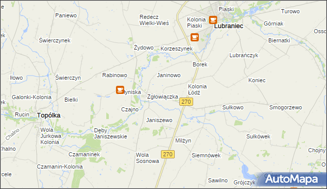 mapa Milżynek, Milżynek na mapie Targeo
