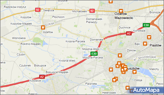 mapa Moszna-Wieś, Moszna-Wieś na mapie Targeo