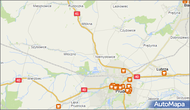 mapa Niemysłowice, Niemysłowice na mapie Targeo