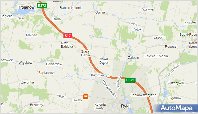 mapa Nowa Dąbia, Nowa Dąbia na mapie Targeo