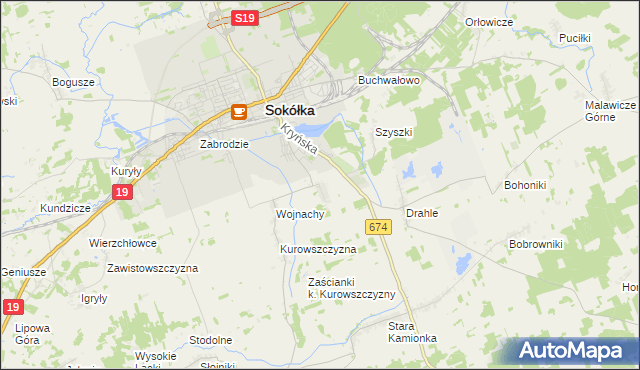 mapa Nowa Kamionka gmina Sokółka, Nowa Kamionka gmina Sokółka na mapie Targeo