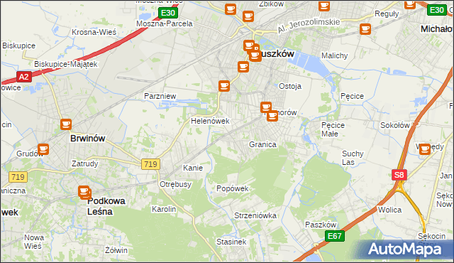 mapa Nowa Wieś gmina Michałowice, Nowa Wieś gmina Michałowice na mapie Targeo