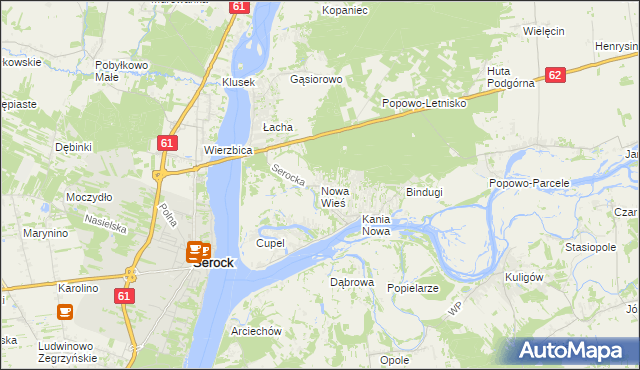 mapa Nowa Wieś gmina Serock, Nowa Wieś gmina Serock na mapie Targeo