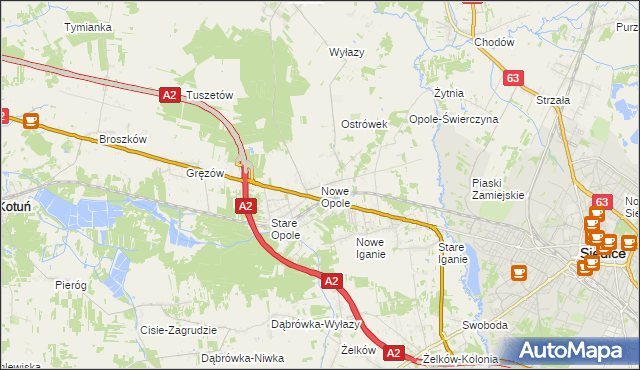 mapa Nowe Opole, Nowe Opole na mapie Targeo