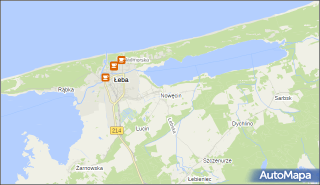mapa Nowęcin, Nowęcin na mapie Targeo