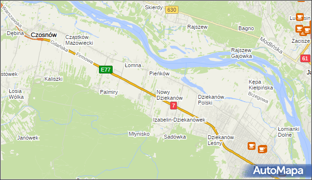 mapa Nowy Dziekanów, Nowy Dziekanów na mapie Targeo