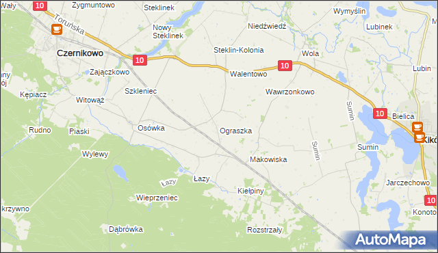 mapa Ograszka, Ograszka na mapie Targeo