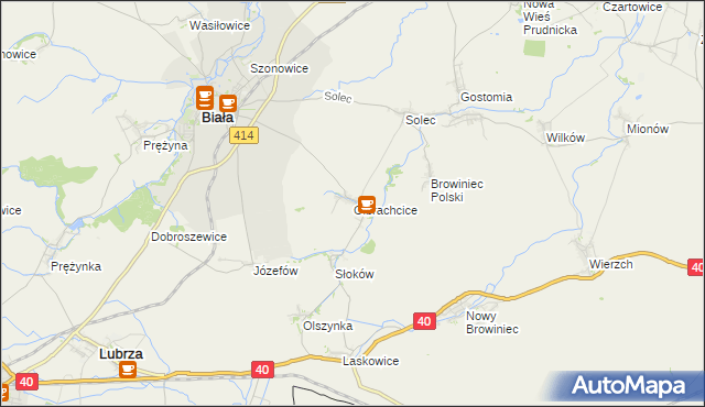 mapa Olbrachcice gmina Biała, Olbrachcice gmina Biała na mapie Targeo