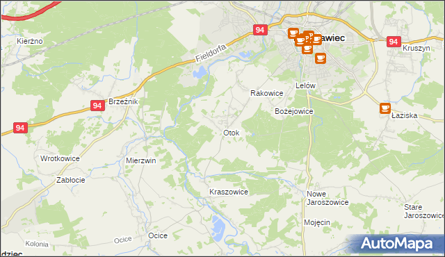mapa Otok gmina Bolesławiec, Otok gmina Bolesławiec na mapie Targeo