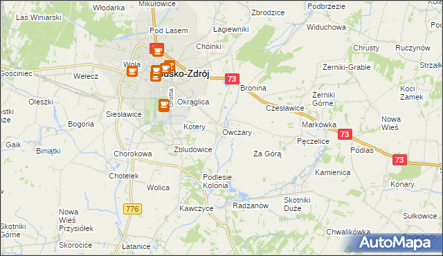 mapa Owczary gmina Busko-Zdrój, Owczary gmina Busko-Zdrój na mapie Targeo