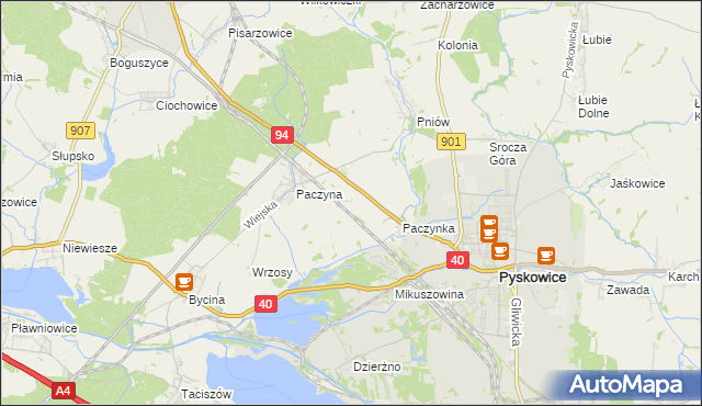 mapa Paczynka Osada, Paczynka Osada na mapie Targeo