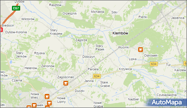 mapa Pasek gmina Klembów, Pasek gmina Klembów na mapie Targeo