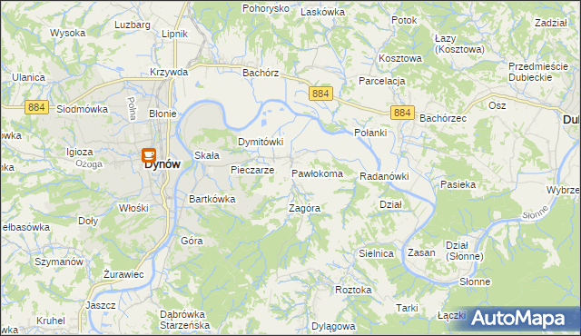 mapa Pawłokoma, Pawłokoma na mapie Targeo