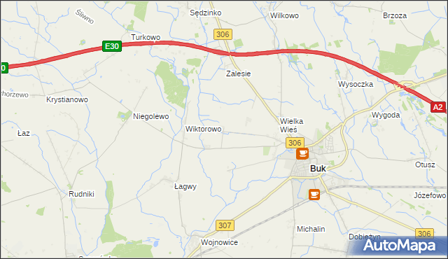 mapa Pawłówko gmina Buk, Pawłówko gmina Buk na mapie Targeo