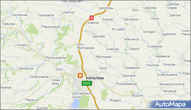 mapa Pęchowiec, Pęchowiec na mapie Targeo