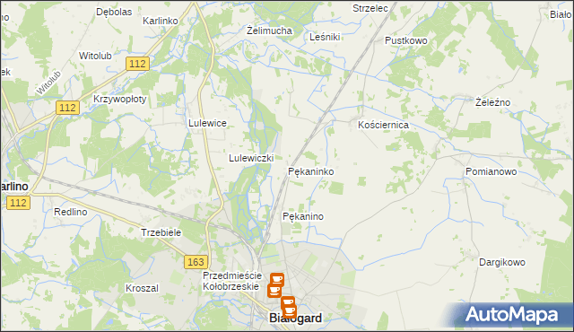 mapa Pękaninko, Pękaninko na mapie Targeo