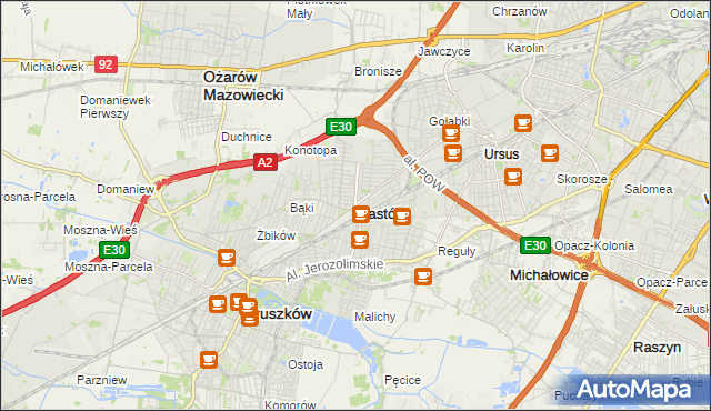 mapa Piastów powiat pruszkowski, Piastów powiat pruszkowski na mapie Targeo