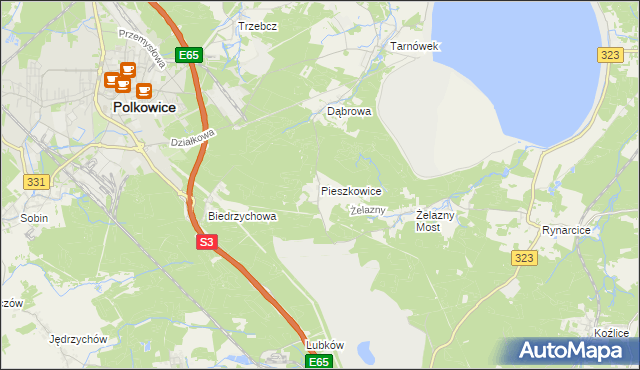 mapa Pieszkowice, Pieszkowice na mapie Targeo