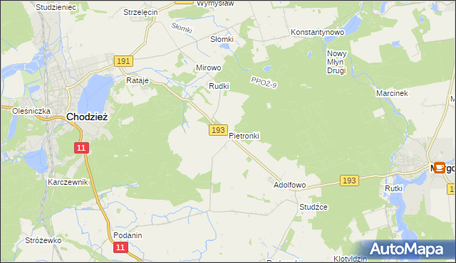 mapa Pietronki, Pietronki na mapie Targeo