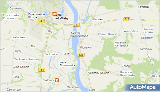 mapa Piotrawin gmina Łaziska, Piotrawin gmina Łaziska na mapie Targeo