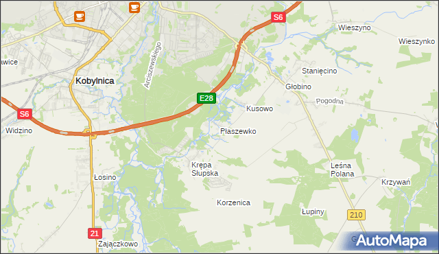 mapa Płaszewko, Płaszewko na mapie Targeo