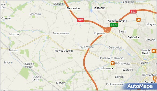 mapa Płouszowice, Płouszowice na mapie Targeo