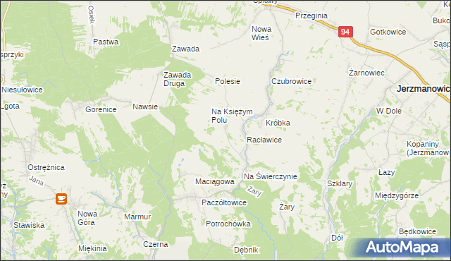 mapa Pod Skałą gmina Jerzmanowice-Przeginia, Pod Skałą gmina Jerzmanowice-Przeginia na mapie Targeo