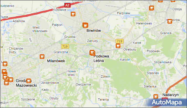 mapa Podkowa Leśna, Podkowa Leśna na mapie Targeo