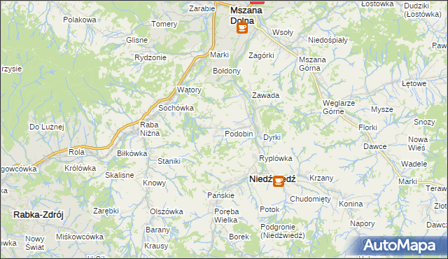 mapa Podobin, Podobin na mapie Targeo