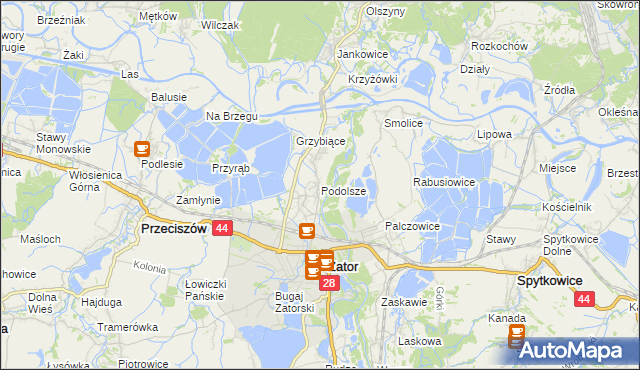 mapa Podolsze, Podolsze na mapie Targeo