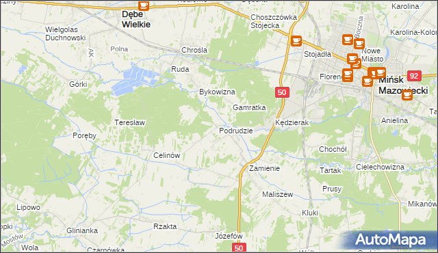 mapa Podrudzie, Podrudzie na mapie Targeo