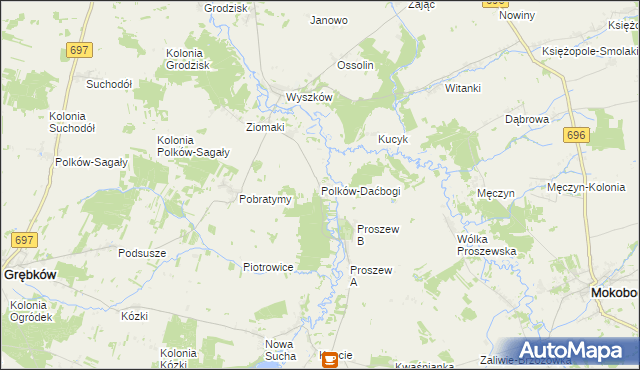 mapa Polków-Daćbogi, Polków-Daćbogi na mapie Targeo