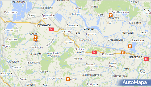 mapa Półwieś gmina Spytkowice, Półwieś gmina Spytkowice na mapie Targeo