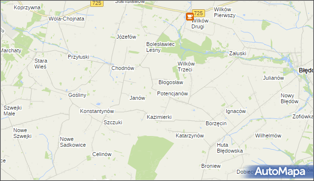 mapa Potencjanów, Potencjanów na mapie Targeo