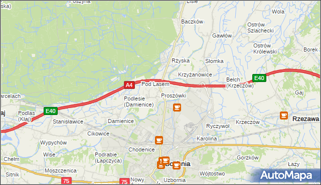 mapa Proszówki, Proszówki na mapie Targeo