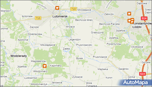 mapa Prusinowiczki, Prusinowiczki na mapie Targeo