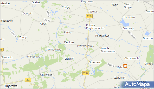 mapa Przybranówek, Przybranówek na mapie Targeo