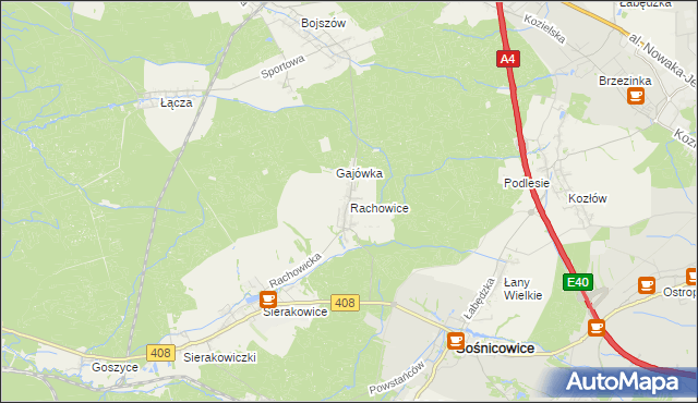 mapa Rachowice, Rachowice na mapie Targeo