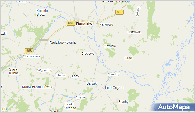 mapa Racibory gmina Radziłów, Racibory gmina Radziłów na mapie Targeo