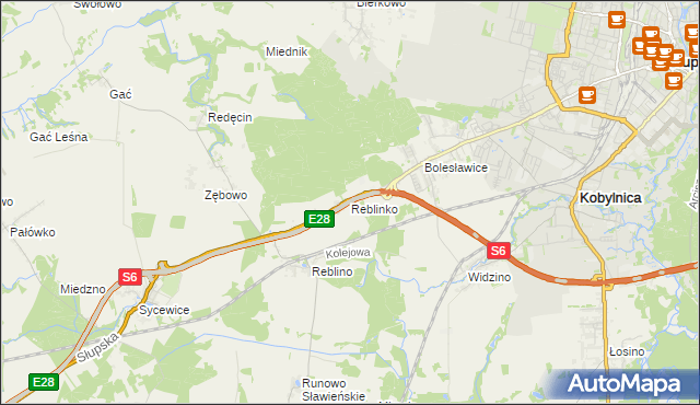 mapa Reblinko, Reblinko na mapie Targeo