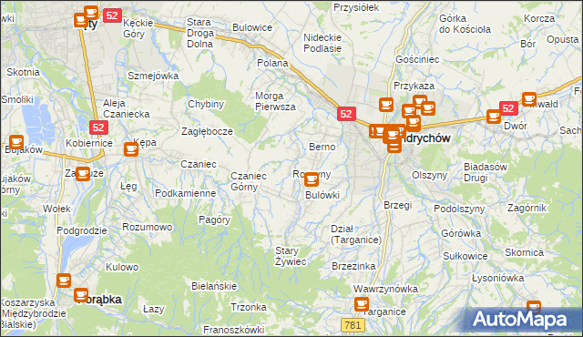 mapa Roczyny, Roczyny na mapie Targeo