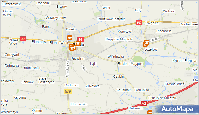 mapa Rokitno gmina Błonie, Rokitno gmina Błonie na mapie Targeo