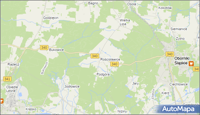 mapa Rościsławice, Rościsławice na mapie Targeo